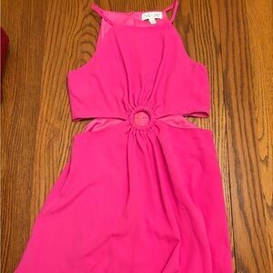 She + Sky Fuchsia Dress with Cutout